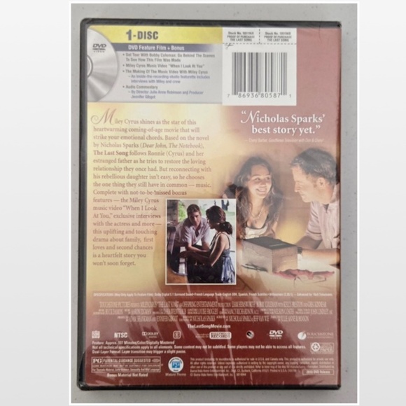 New Touchstone DVD Movie The Last Song PG 2010 Drama NWT - Picture 6 of 11